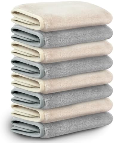 Nugilla Makeup Remover Cloths, 8 Packs Makeup Remover Towels Reusable Face Wash Cloth, Soft Microfiber Face Cloth for Women(Cool Gal) by Nugilla