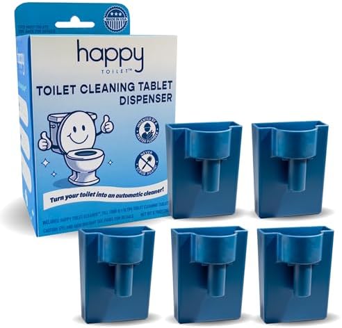 Happy Toilet Cleaner Automatic Toilet Bowl Cleaner Toilet Tablet Holder 5PK by HappyToiletCleaner