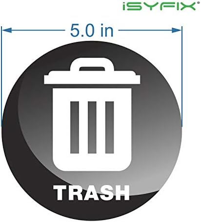 iSYFIX Trash Can Stickers Signs, 6 Pack, 5 inch - Image 2