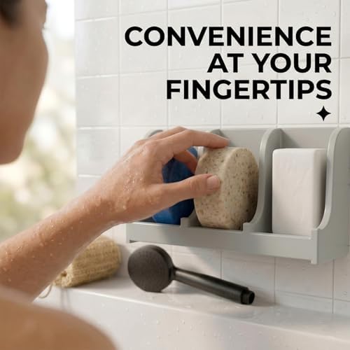 Soap Holder for Shower Wall, 3-Compartment Soap Dish [Patent Pending] - Image 4