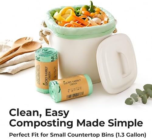 1.3 Gallon Compost Bags for Kitchen Countertop Bin, Compostable, 50 Count - Image 3