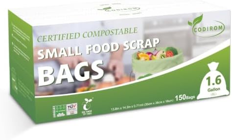 1.6 Gallon Compostable Trash Bags, 150 Count Kitchen Food Scrap - Image 3