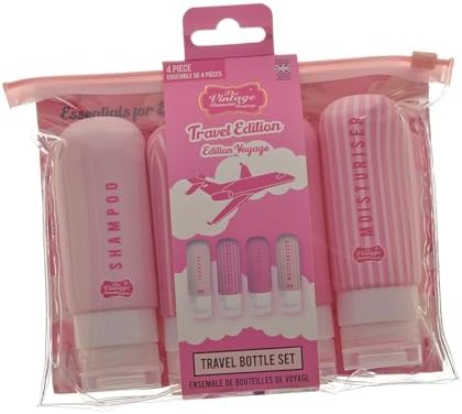 Vintage Cosmetic Company Silicone Travel Bottles 4 Piece with Zipper Bag - Image 2