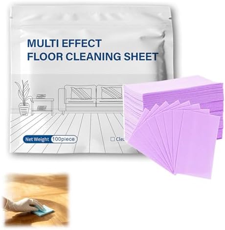 Multiple Effect the Floor Clean- 100 Piece, 2026 New Dissolvable Floor Clean Tablets for Mopping, Remove stubborn stains, Multiple Effect Floor Cleaner Tablet Sheets for All Floors (Purple) by Unknown