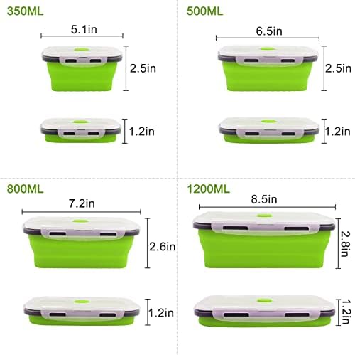 Guyuyii 4 Pack Collapsible Food Storage Containers with Lids - Image 2