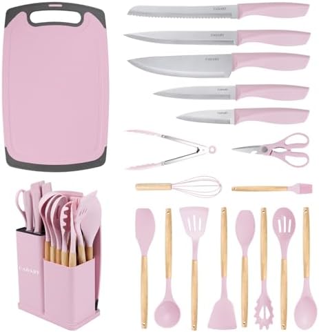 19 PCS Pink Kitchen Cooking Utensils Set Kitchen Tools Set by CADABY