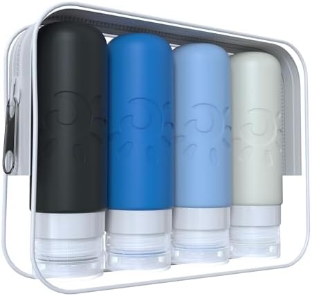 Zafit Travel Bottles for Toiletries, TSA Approved Travel Containers 3oz Leak Proof Travel Tubs Refillable Liquid Travel Accessories for Shampoo Conditioner Lotion Body Wash(Multicolored J) by ZAFIT