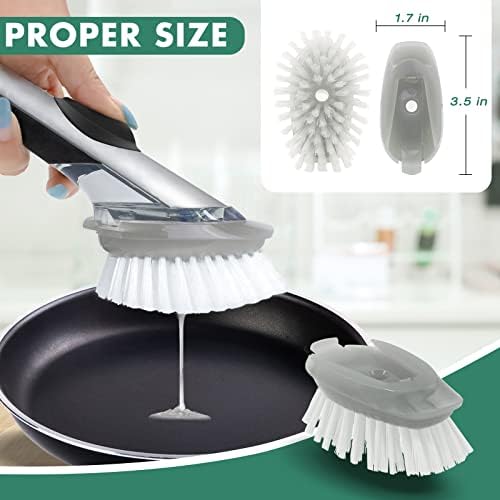 4 Pack Dish Brush Replacement Head for OXO Steel Soap Dispensing Dish Brush - Image 6