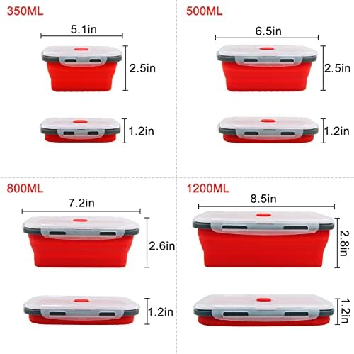 Guyuyii 4 Pack Collapsible Food Storage Containers with Lids - Image 2