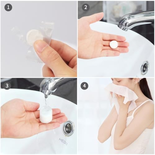 Compressed Towel - 200 PCS Mini Tablets Disposable Portable Face Towel,Soft - Image 4