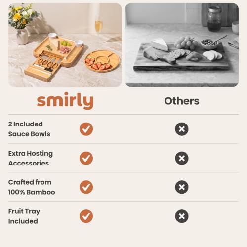 SMIRLY Charcuterie Board Set with Serving Accessories, Bamboo - Image 6