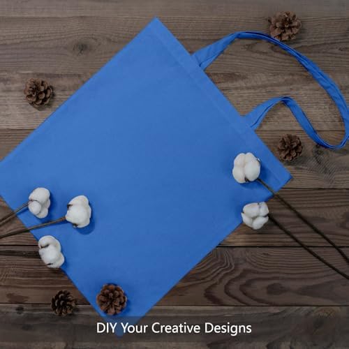 TOPDesign 24-Pack Economical 16"x15" Ocean Blue Cotton Tote Bags, Lightweight Medium Reusable Grocery Shopping Cloth Bags, Suitable for DIY, Advertising, Promotion, Gift, Activity - Image 4