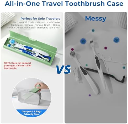 Wider Aluminum Toothbrush Travel Case, Portable Travel Toothbrush Holder, Durable Manual Toothbrush Box Container for Traveling, Bathroom, Camping, Business Trip, Green - Image 3