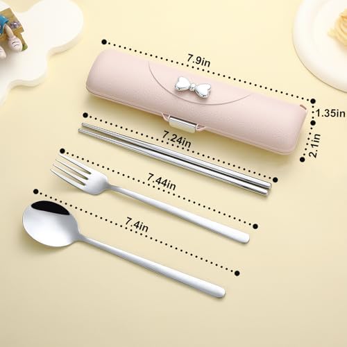 DEVICO Travel Silverware Set with Case,Portable Lunch Utensils Set for Work - Image 6