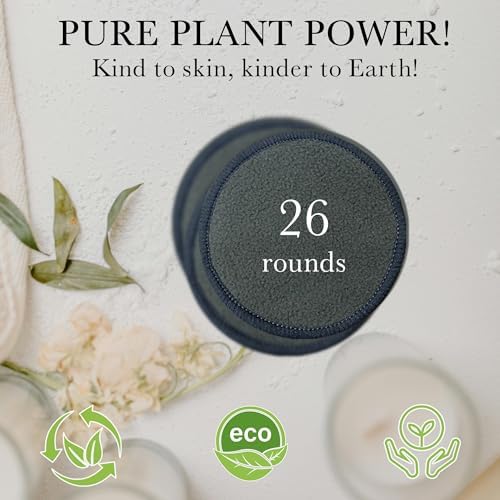 26 Pcs Reusable Cotton Rounds Bamboo Charcoal Makeup Remover Pads - Image 3