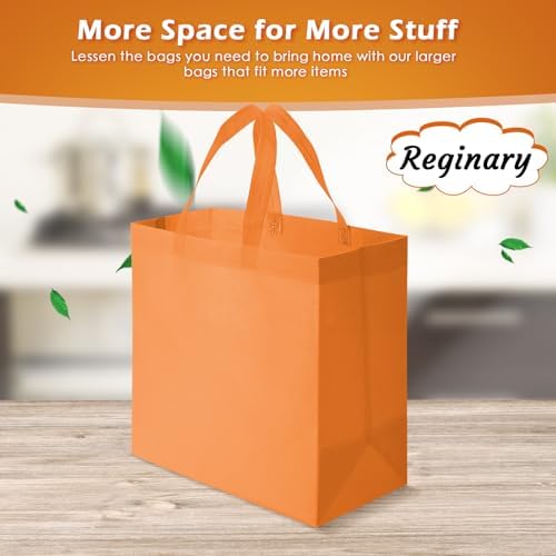 Reginary 100 PCS Non Woven Tote Bags Bulk,Orange - Image 4