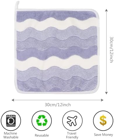 SINLAND Absorbent Coral Velvet Washcloth Ultra Soft Microfiber Face Towels 12 x 12 inch Multi-Purpose Face Cloths for Household and Sport - Image 2
