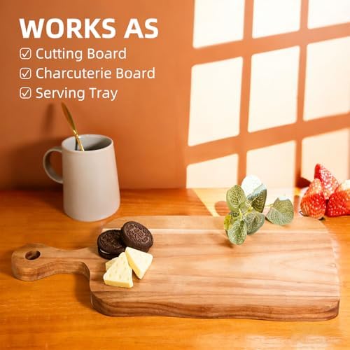 The Perfect Housewarming Gift! Wooden Cutting Boards Set with Utensils & Napkin - Charcuterie, Cheese, Serving Tray for New Home, Kitchen Decor - Image 4