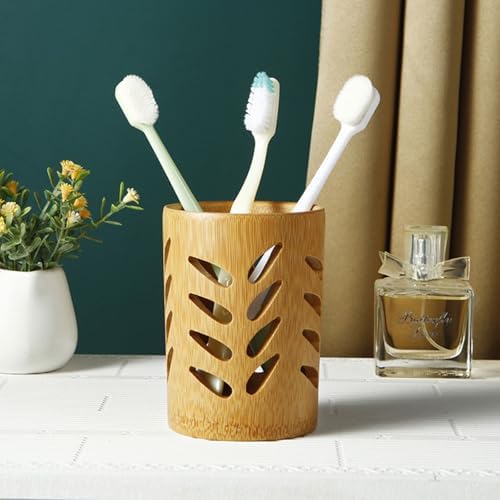 Leaf Shape Toothbrush Holder, Bamboo - Image 4