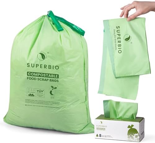SUPERBIO 8 Gallon Compostable Drawstring Kitchen Waste Bags by SUPERBIOCOMPOSTABLEBAGS