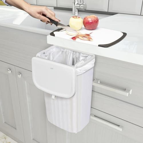 Glad Roomate Under Counter Waste Bin | Space Saving Small Trash Can for Kitchen Cabinet, Bathroom or Office | Dual Lid for Ease of Opening, 12 Liter, White - Image 5