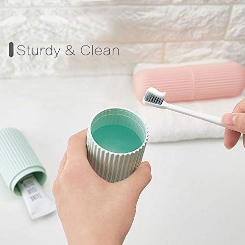 UCEC Travel Toothbrush Case, Toothbrush Holder Travel (Green, Pink) - Image 2