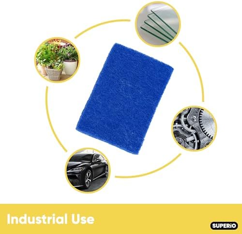 Scouring Pad Non-Scratching Scrubber Non-Scratch Cleaning Scrub Pads Heavy Duty Scouring Pad Reusable Kitchen Scrubbing Pad Pack of 36 Blue, by Superio - Image 7