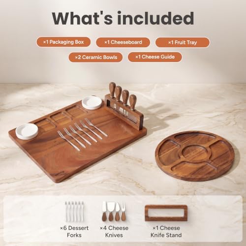SMIRLY Charcuterie Board Set with Serving Accessories, Large Walnut - Image 2