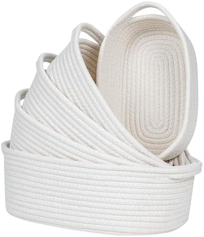 CubesLand Small Woven Rope Toys Basket for Organizing Set 5 by CubesLand