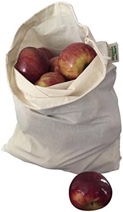 Reusable Grocery Bags for Produce - Small Size Muslin Bags for Brewing and Making Tea - Made of 100% Organic Cotton with Drawstring - Set of 3 (Small - 8"x10") - Image 6