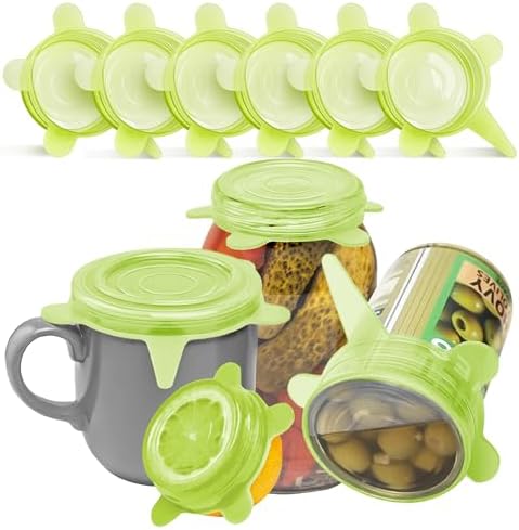 Orblue Silicone Stretch Lids 6-Pack Small for Fresh Food Storage - Seal in Flavors, Keep Food Fresh and Reduce Waste Lime Green by Orblue