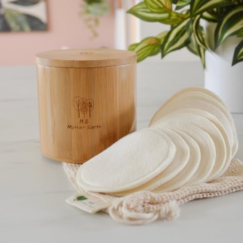 Reusable Hemp Cotton Rounds 15-Pack with Bamboo Storage Box – Ultra-Soft Organic Face Pads for Makeup Removal, Skincare Accessories, and Eco-Friendly Beauty Essentials by MEMOTHEREARTH