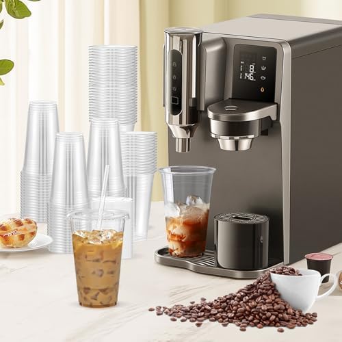 Dealusy 100 Pack - 24 oz Clear Plastic Cups with Lids and Straws - Image 6