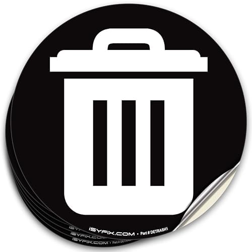 iSYFIX Trash Can Stickers Signs, 6 Pack, 5 inch by iSYFIXPremiumLetterNumberSigns