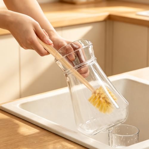 GREENTH PRO Nature Bamboo Bottle Brush with Sisal Bristle - Long Handle Hanging Design Cleaning Brush for Water Bottles Baby Bottles Sports Bottles Glasses Water Glasses Wine Glasses - Image 7