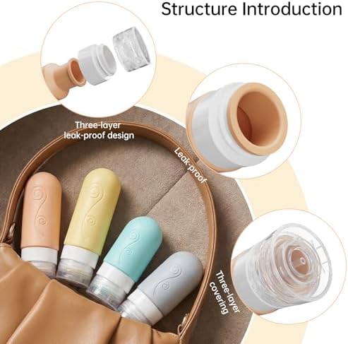 vodvob 16 Pack Travel Bottles Set for Toiletries, TSA Approved Travel Containers Leak Proof Silicone Squeezable Travel Accessories 2oz 3oz for Shampoo Conditioner Lotion Body Wash (BPA Free) (Orange) - Image 6