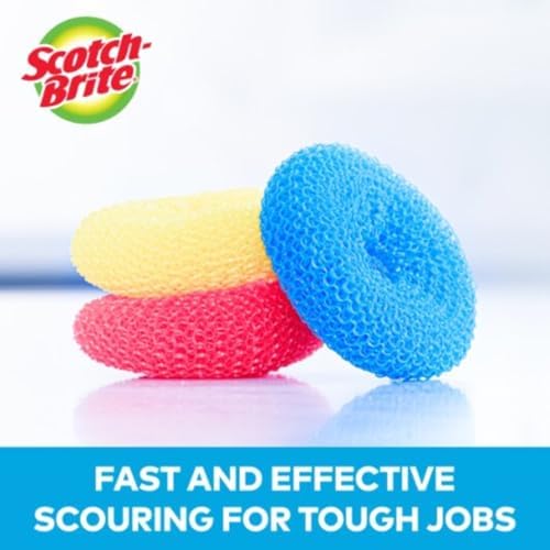Scotch-Brite Non-Scratch Scouring Pads – Plastic Dish Scrubbers for Kitchen Cleaning, Safe on Non-Stick Cookware & Surfaces, Easy-Rinse Reusable Scrub Pads for Dishes and Pots, 12 Scrubbing Pads Pack - Image 3