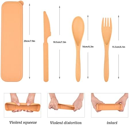 8 Sets Portable Cutlery Set,Reusable Travel Utensils with Case - Image 6