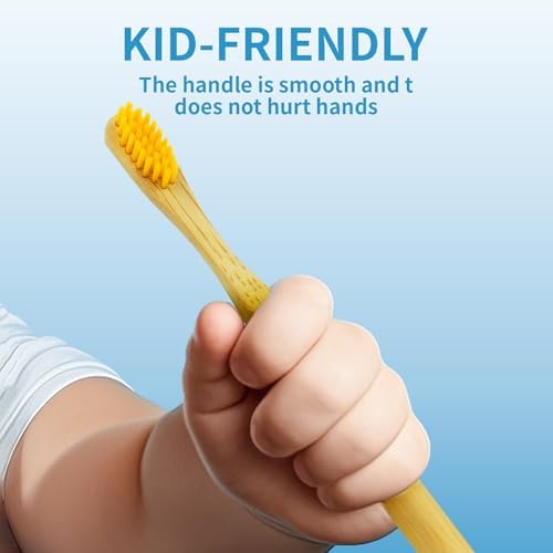 GENKENT 8 Counts Kids Bamboo Toothbrushes BPA Free Soft Bristles Travel Tooth Brush Natural Charcoal Toothbrush - Image 6