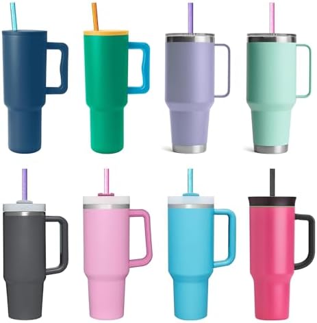 Replacement Straw Compatible with Stanley 40 oz 30 oz Cup Tumbler, 6 Pack Reusable Straw with Cleaning Brush, Plastic, Color, Dishwasher Safe - Image 7