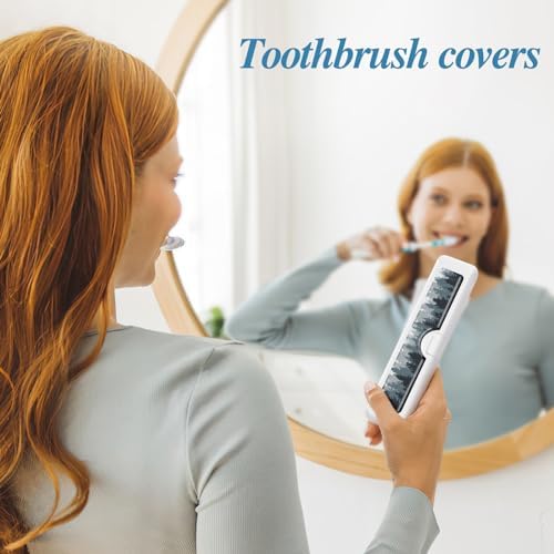 Toothbrush Travel Case - Colorful Pattern, Holder and Covers for Toothbrushes, Includes Tongue Scraper Case - Image 4