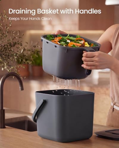 SONGMICS Compost Bin for Kitchen Counter, Plastic, 1.8-Gallon (7 L) - Image 5