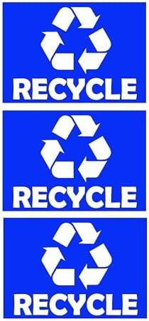 Trash Recycle Compost Stickers Set of 3 Recycle Sticker Vinyl Decal for Recycle Bin, Compost Bin, Trash Can Symbol to Organize Garbage containers Trash Can (Recycle Blue, 10x7inch) by XTRAYXRAY
