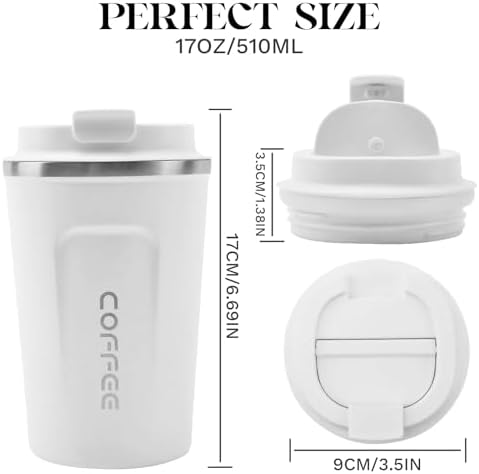 Insulated Travel Coffee Mug, Stainless Steel Coffee Cup with Leakproof Lid - Image 4