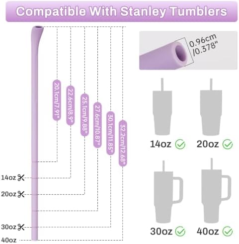 NiHome 6PCS Silicone Anti-Wrinkle Straws Fit for Stanley 40oz 30oz Tumblers - Image 3