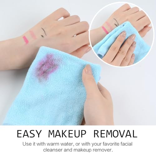 SINLAND Microfiber Facial Cloths Fast Drying Washcloth 12inch x 12inch Absorbent Face Wash Cloth Soft Makeup Remover Cloths - Image 4