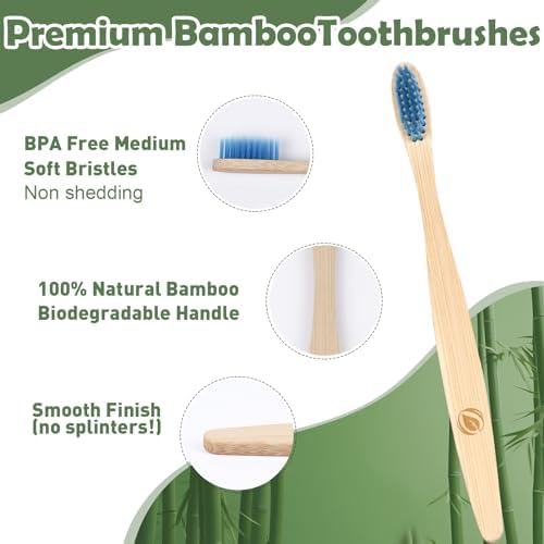 36 Kids Bamboo Toothbrushes Aged 5+, Individually Wrapped Bulk Toothbrush - Image 3