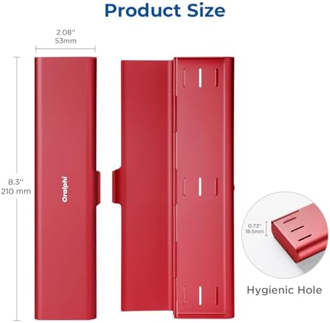 Wider Aluminum Toothbrush Travel Case, Portable Travel Toothbrush Holder, Durable Manual Toothbrush Box Container for Traveling, Bathroom, Camping, Business Trip, Red - Image 5