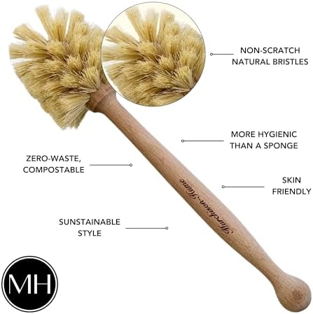 Murchison-Hume Natural Bottle Brush - Eco-Friendly & Biodegradable Bottle Brush with Beechwood Handle and Sisal Bristles, Bamboo Dish Brush for Baby Bottles, Glassware, and More - Image 4
