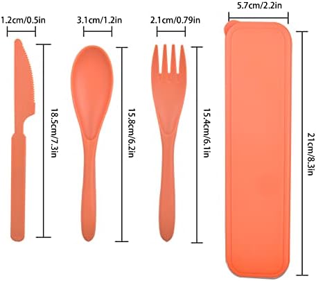 Reusable Travel Utensils Set with Case, 4 Sets Plastic Portable Cutlery Set - Image 2